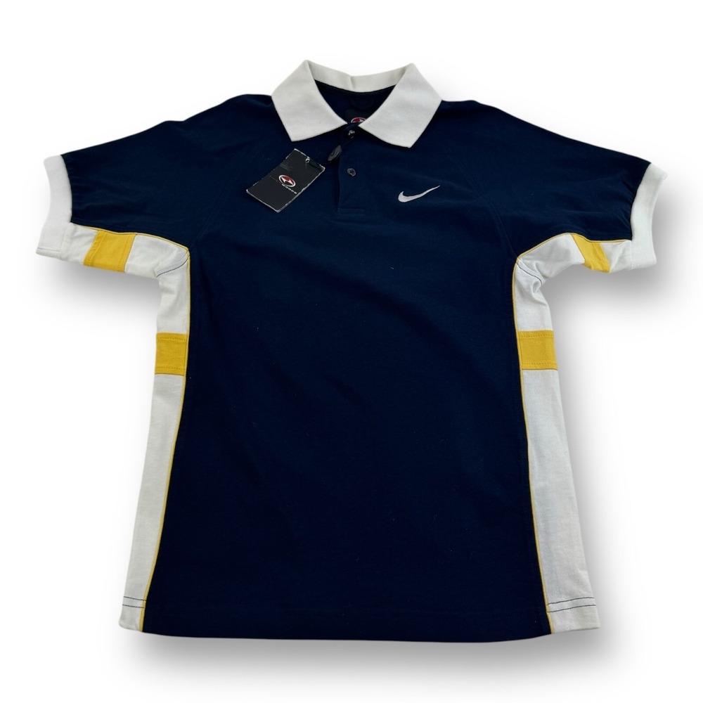 Nike Tiger Slam Boys Small (8) Blue White & Yellow NWT DS Cotton Polo Shirt